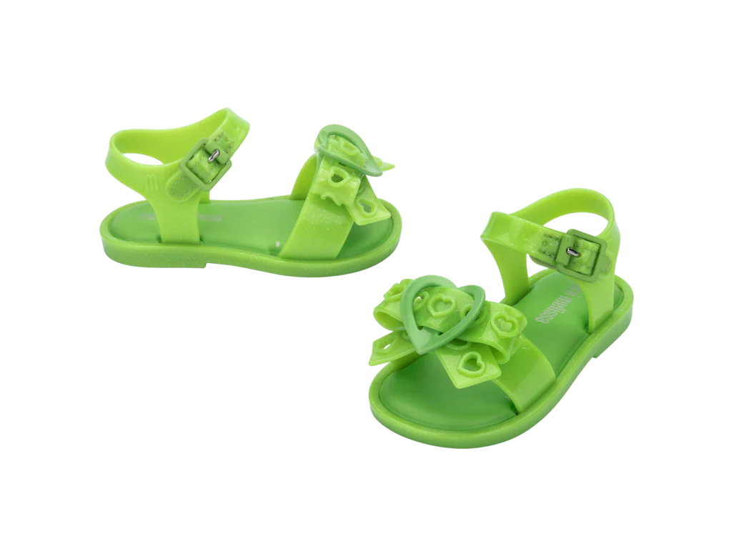 Mini Melissa Mar Sandal Hot - Glitter Green - Image 4